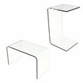 Daphnes Dinnette Acrylic Side Table - Clear - 24in. x 14in. x 12in. DA3250873